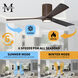 Atlas Irene-3HLK 52 inch Walnut Tone Flush Mount Paddle Fan, Flush Mounted